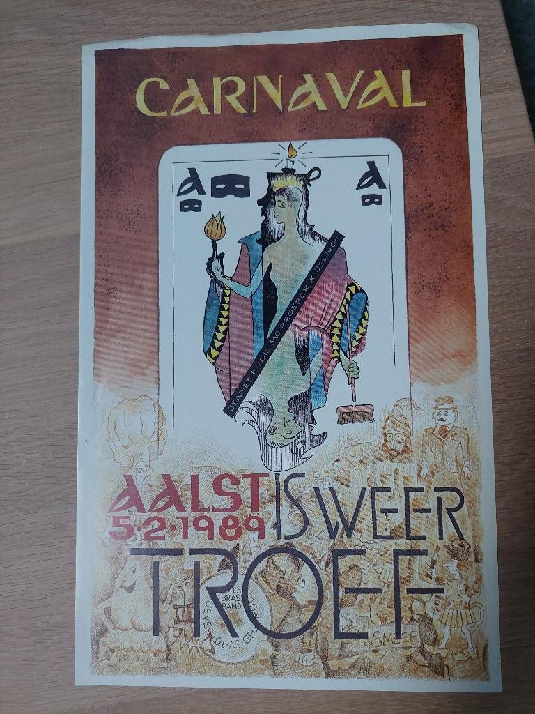 Kleine affiche carnaval Aalst vanaf 1988, Ophalen, Zo goed als nieuw