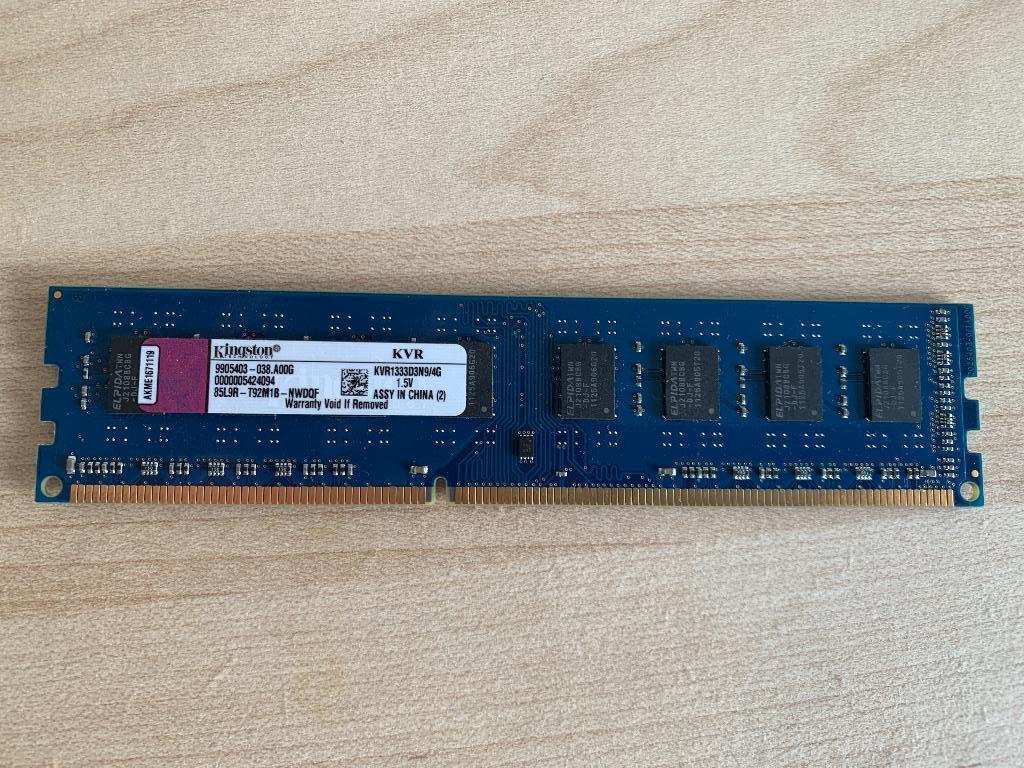 4 GB RAM DDR3 Kingston, Computers en Software, RAM geheugen, Gebruikt, 1333 MHz, DDR3, Ophalen of Verzenden