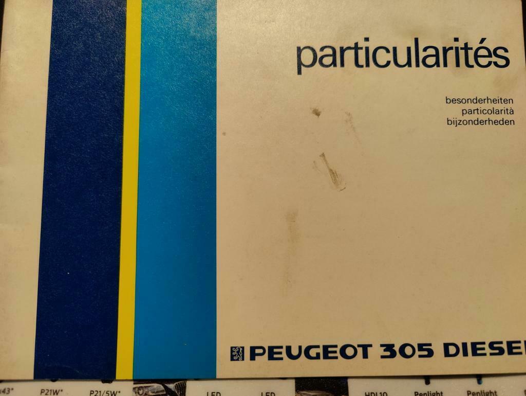 PEUGEOT 305 DIESEL Handleiding, Enlèvement ou Envoi