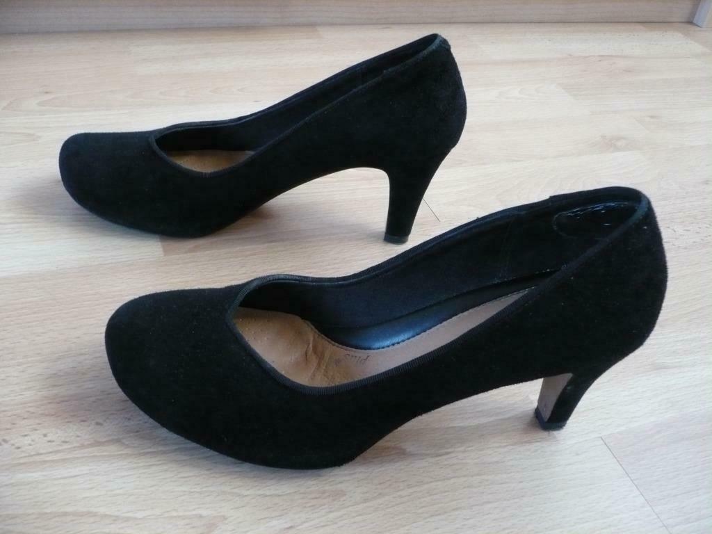 Escarpins Clarks en nubuk noir 39 comme neufs!, Enlèvement ou Envoi, Escarpins, Comme neuf, Clarks