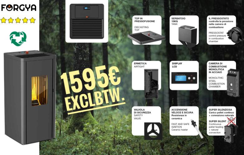 AMG Forgya 7,7Kw(levering mogelijk), Huis en Inrichting, Kachels, Ophalen