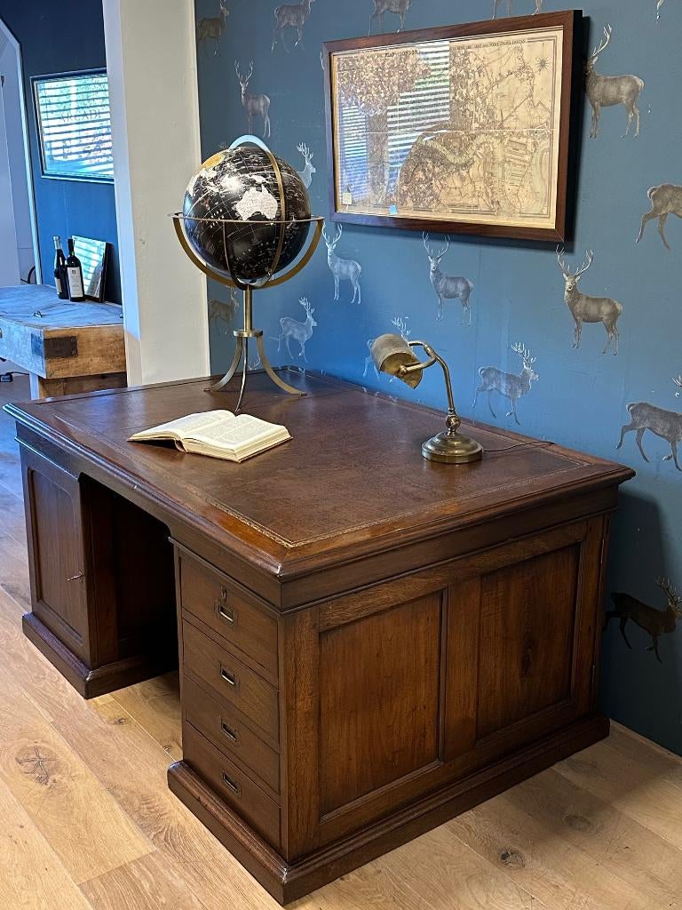 Antiek Engels partnerdesk / bureau / buro, Antiek en Kunst, Ophalen of Verzenden