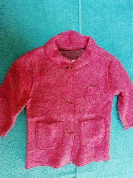 Veste en laine rose P'tit Filou taille 92, Enfants & Bébés, Enlèvement ou Envoi, P'tit Filou, Utilisé, Fille