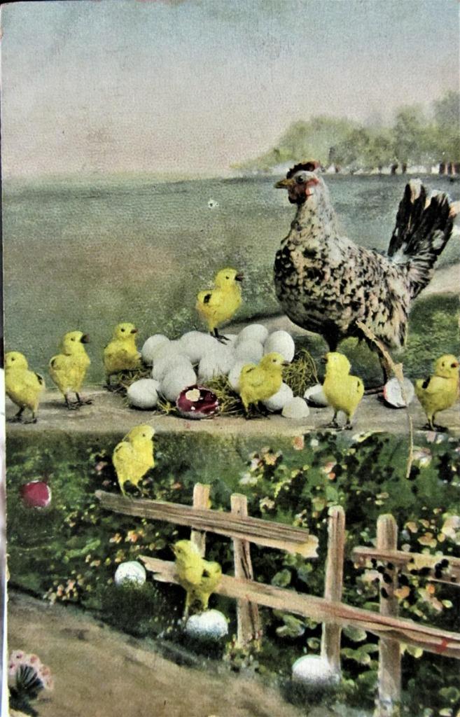 FANTASIEKAARTEN- NEERHOFDIEREN- PASEN, Ophalen of Verzenden, Ongelopen, Natuur