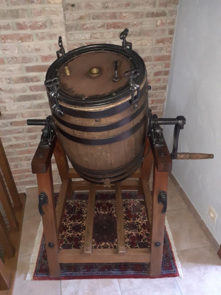 antiek botervat,boterton, houten onderstel-zeer goede staat, Ophalen