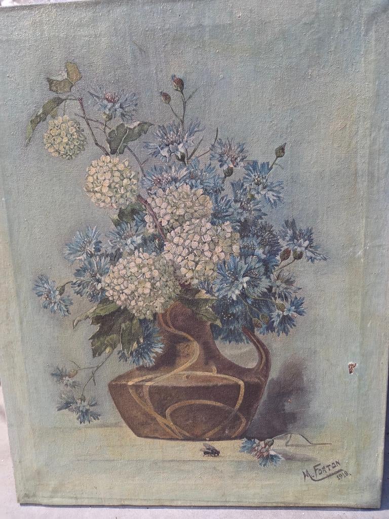 M. Forton ; nature morte : « Vase à fleurs », 1918, Enlèvement ou Envoi