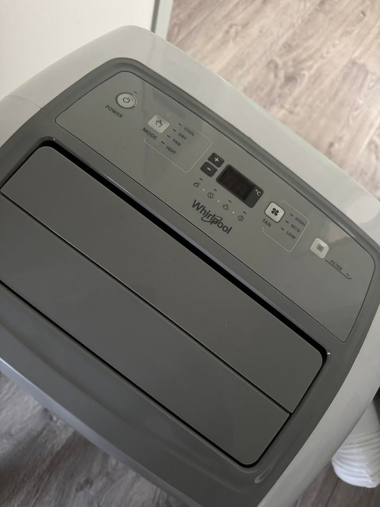 Whirlpool PACW12HP mobiele airco 3.5kW (12000 BTU), Ophalen, Koelen en Ontvochtigen, Timer, 3 snelheden of meer