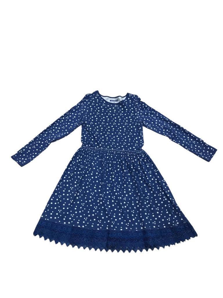 Mooie blauwe jurk met lange mouwen 14 jaar sterren motief, Kinderen en Baby's, Inextenso, Zo goed als nieuw, Jurk of Rok, Verzenden