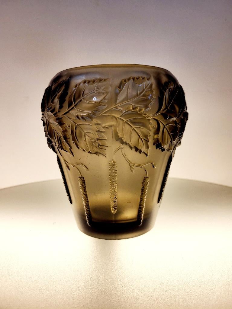 Art deco vaas, fumée persglas, Ophalen of Verzenden