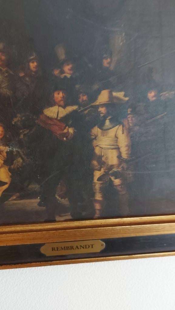 Rembrandt. 36 op 31 met kader olieverf op doek. Kopie., Ophalen