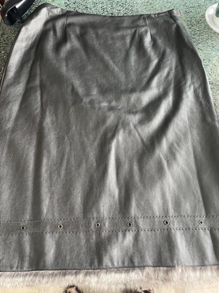 Marc Cain lederlook grijs lange rok  dames, Taille 38/40 (M), Gris, Enlèvement ou Envoi, Comme neuf
