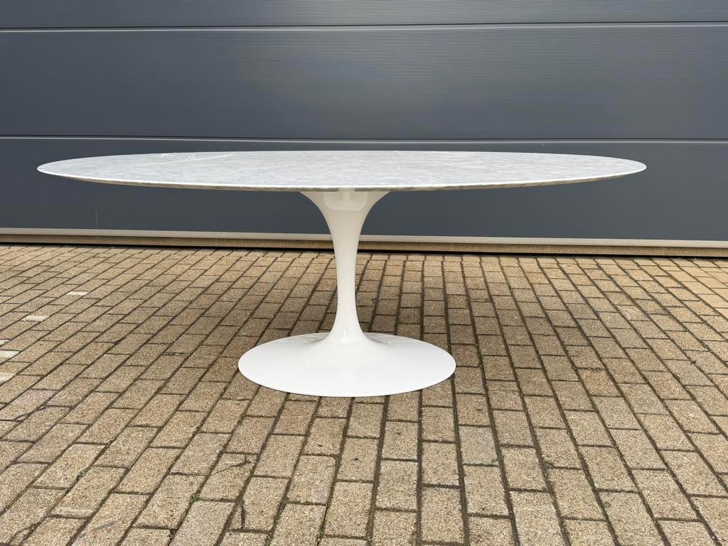 Originele ovale Knoll Tulip eettafel (198cm) Carrara marmer, Ophalen of Verzenden, Vitra togo mah jong ligne roset cor cassina b&b italia artifort