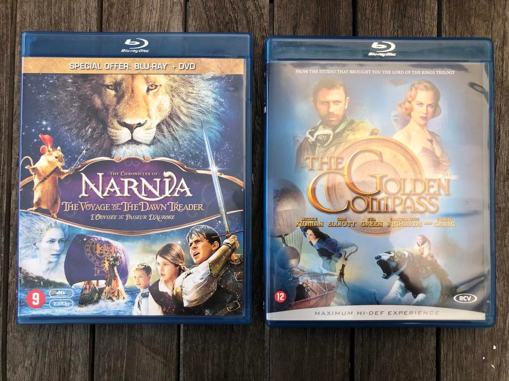 Blurays Narnia, Voyage Dawn Treader en Golden Compass, Enlèvement ou Envoi, Comme neuf, Science-Fiction et Fantasy