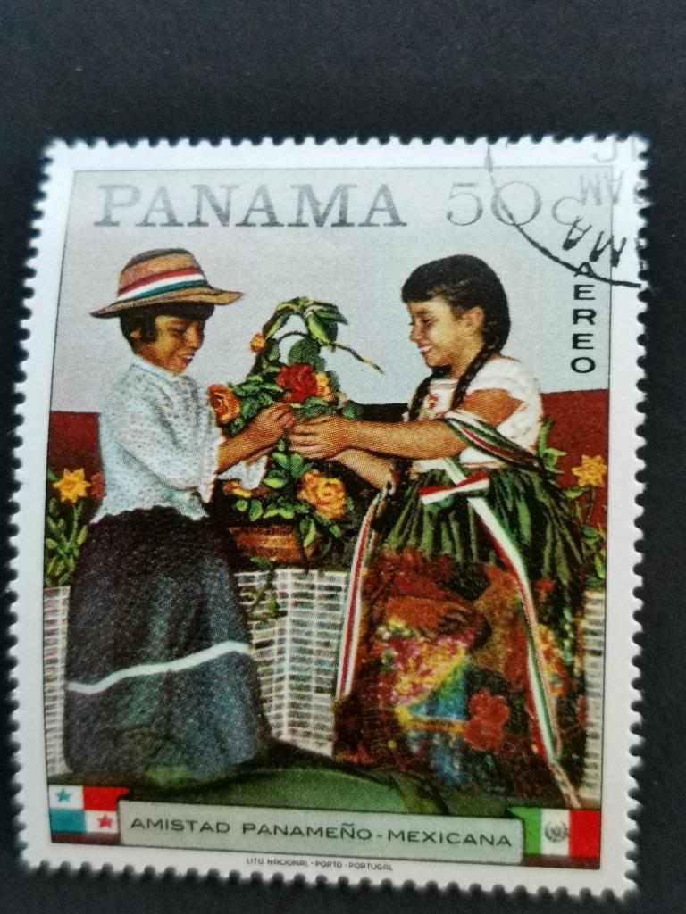 Panama 1968 - bezoek President Mexico - klederdracht, Ophalen of Verzenden, Gestempeld, Midden-Amerika