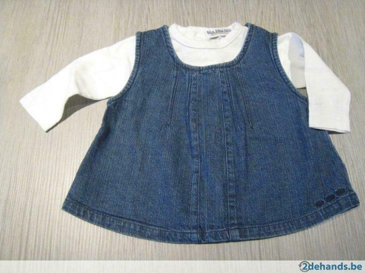 Tuniek in jeans (2 stuks) - maat 62, Ophalen of Verzenden, Gebruikt, Meisje, Shirtje of Longsleeve