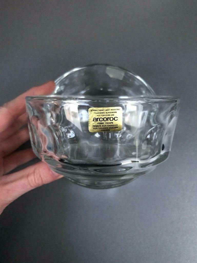 Set van 2 Arcoroc schaaltjes van gehard glas - 11 x 5 cm, Ophalen of Verzenden, Kom(men), Effen, Glas