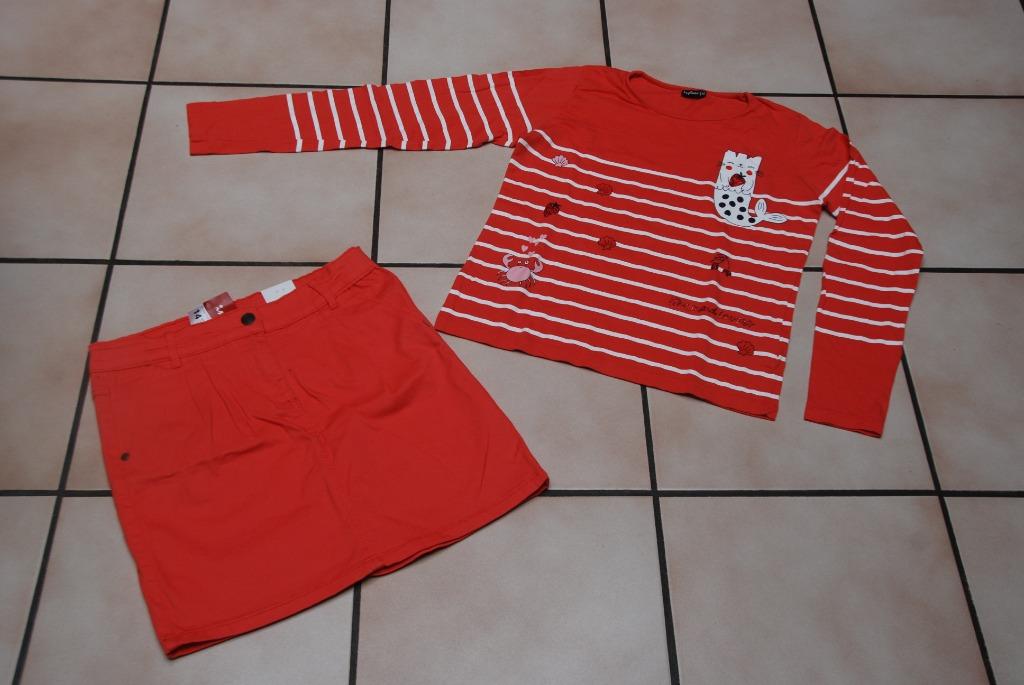 Ensemble 2 pièces Jupe droite et T-shirt corail T164 NEUF!, Neuf, Enlèvement ou Envoi, Ensemble, Influx