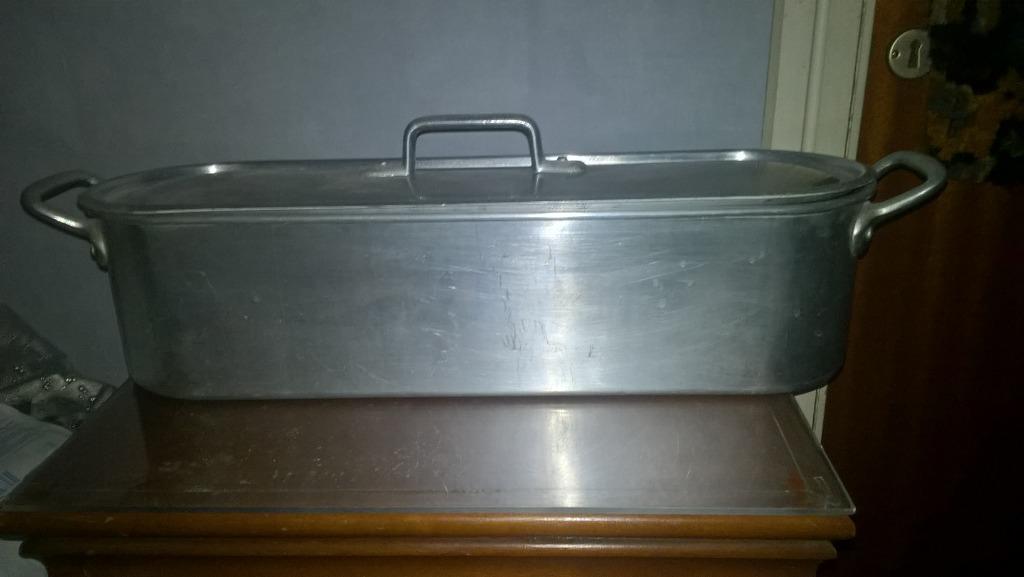 lang werpige kookpot voor vis te koken, Huis en Inrichting, Keuken | Potten en Pannen, Ophalen of Verzenden, Gebruikt, Aluminium