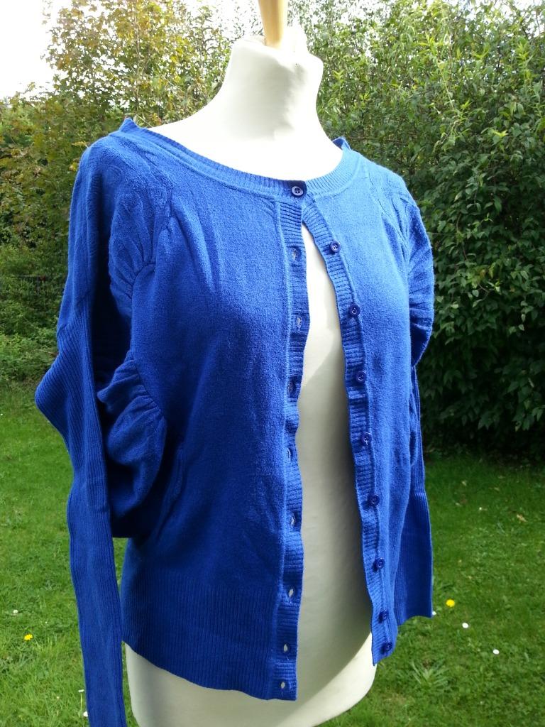 zachte gilet fel blauw vleermuis / pof mouw Nieuw TU, Enlèvement ou Envoi, Neuf, Taille 38/40 (M), Bleu