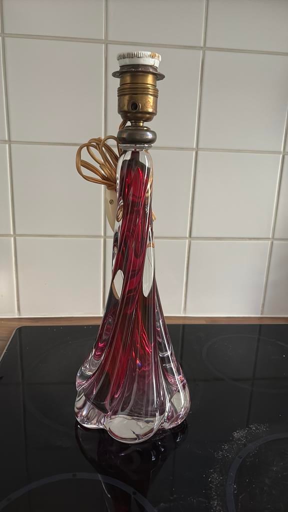 Lampe Val St Lambert avec abat-jour bordeaux ou au choix, Antiek en Kunst, Ophalen of Verzenden