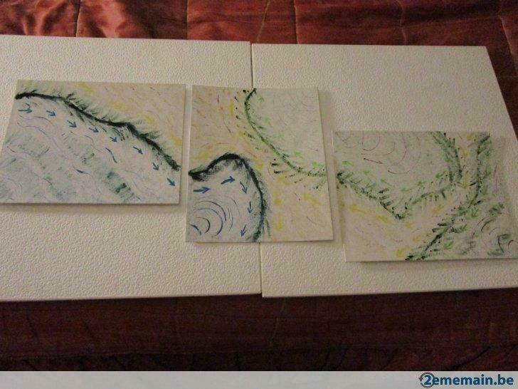 Weer drieluik, Antiek en Kunst, Kunst | Schilderijen | Modern, Ophalen of Verzenden