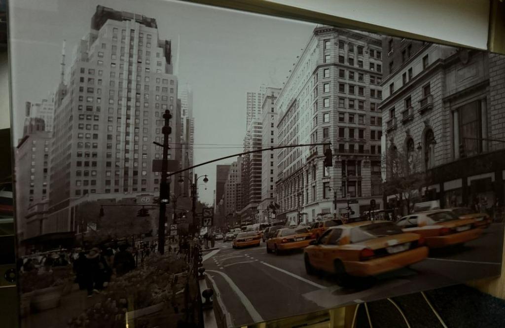 New York decoratieve glasplaat 104.5 op 54.5 cm, Enlèvement
