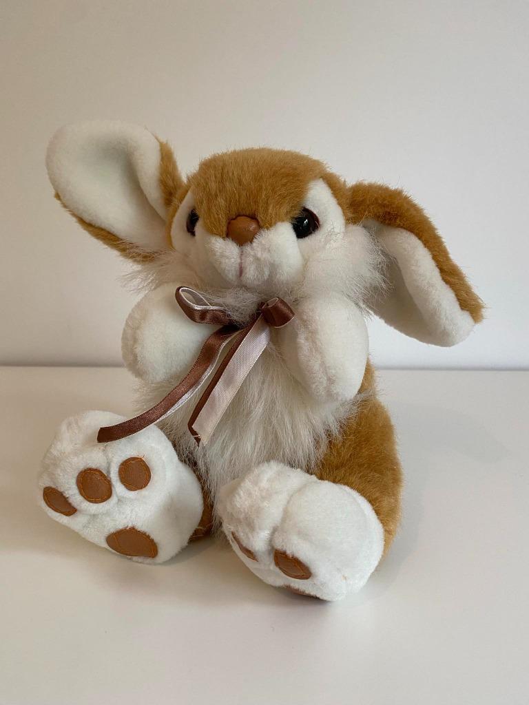 Peluche lapin beige et blanc, Enlèvement ou Envoi, Utilisé, Lapin