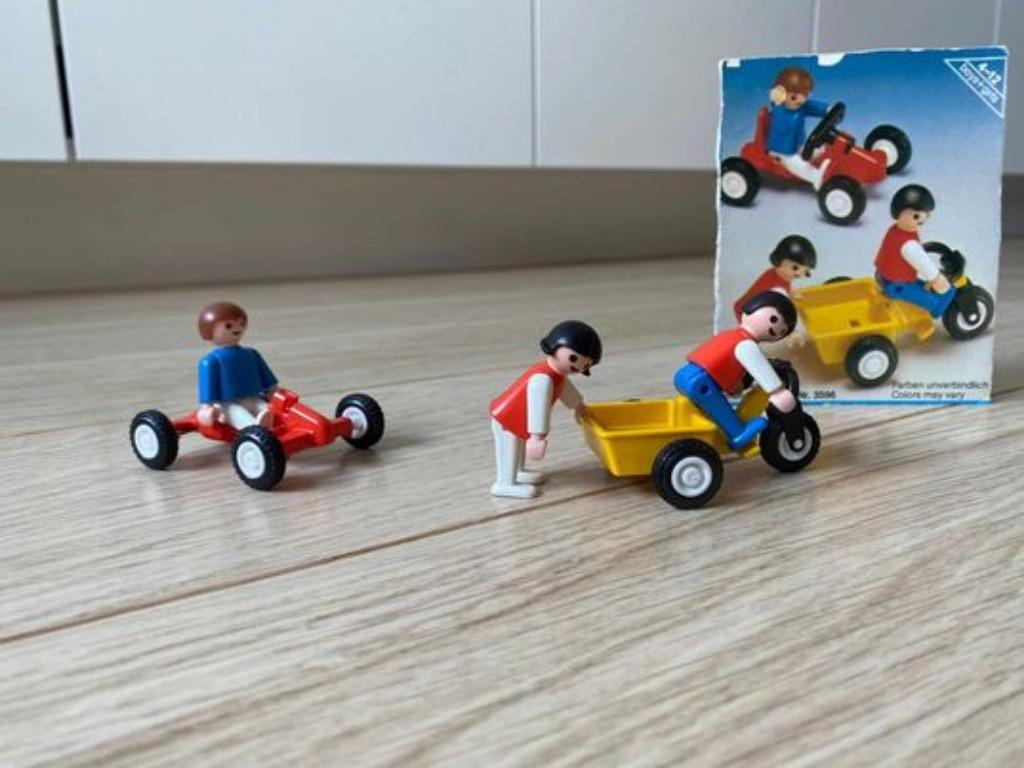 playmobil kinderen met go-cart en driewieler nummer 3596, Ophalen, Gebruikt, Complete set