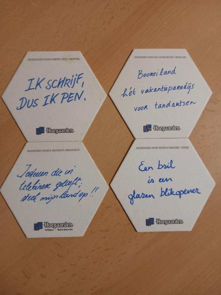 Bierviltjes Hoegaarden (9), Ophalen of Verzenden, Zo goed als nieuw