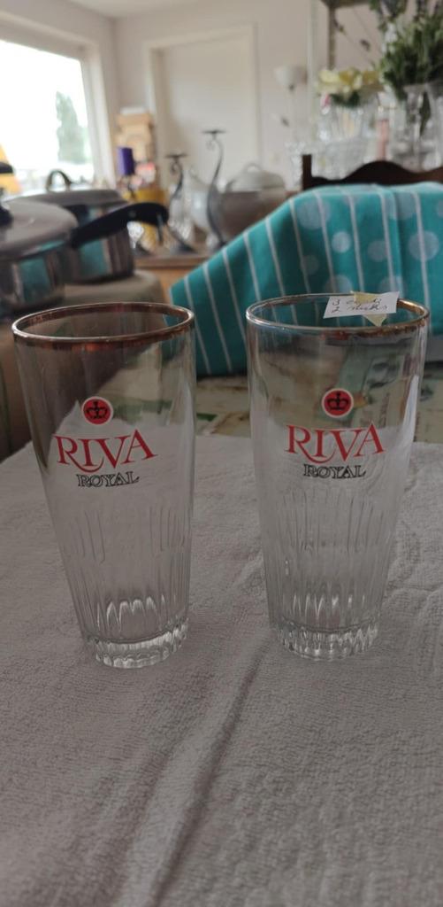 glazen Riva Royal bier 2 stuks gebruikt, Verzamelen, Ophalen of Verzenden, Gebruikt, Glas of Glazen, Overige merken