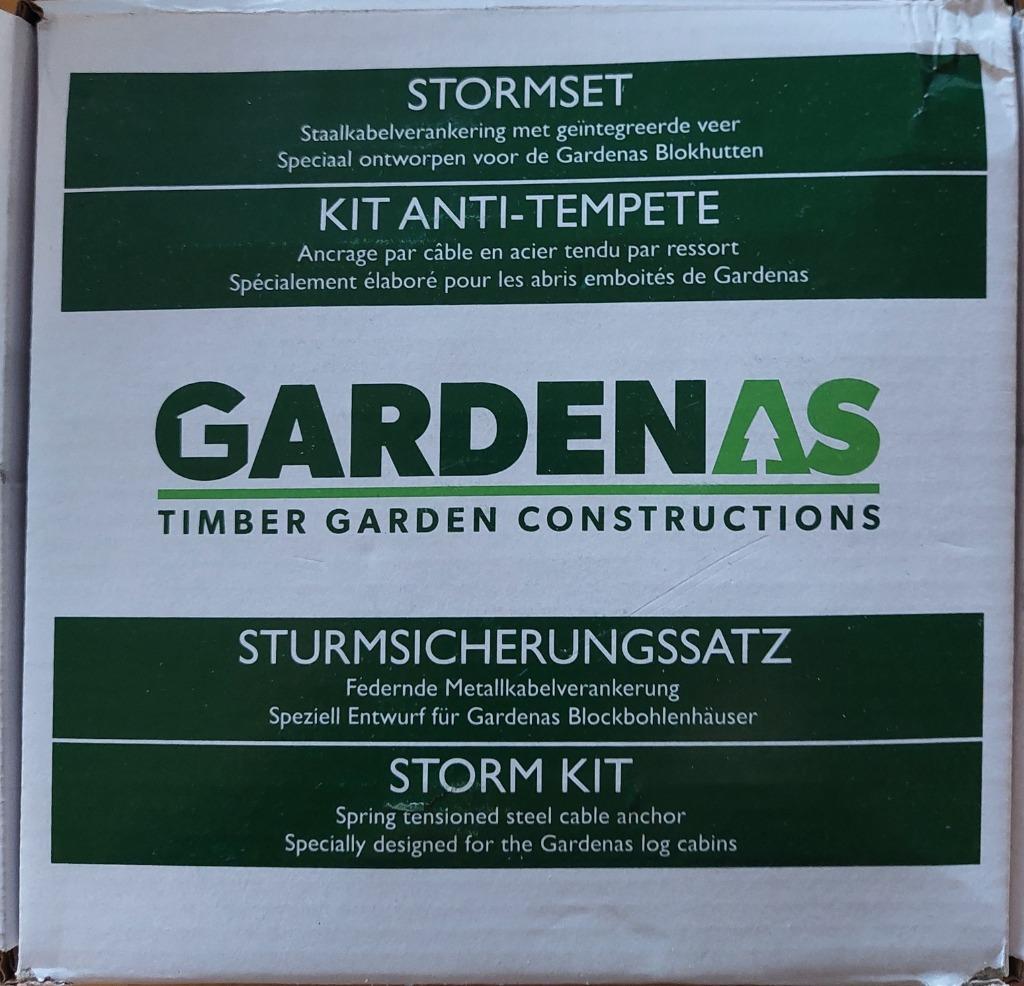 Gardenas stormset-Staalkabelverankering met veer, Enlèvement, Neuf, Métal, Abri de jardin