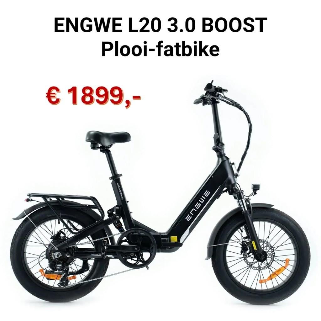 Engwe L20 3.0 Boost *NIEUW*, Neuf, Vissenstraat 32, 7324 AL Apeldoorn, 50 km par batterie ou plus, Enlèvement