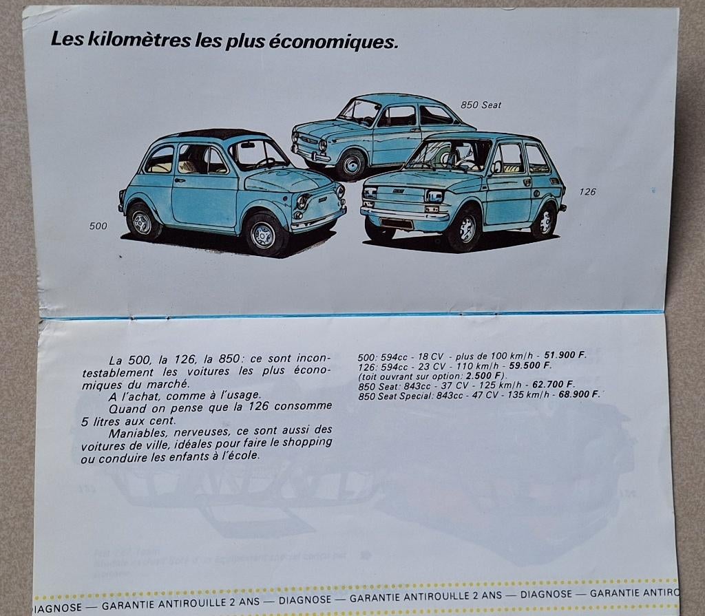 Prospectus Fiat 74, Enlèvement, Utilisé, Autres marques