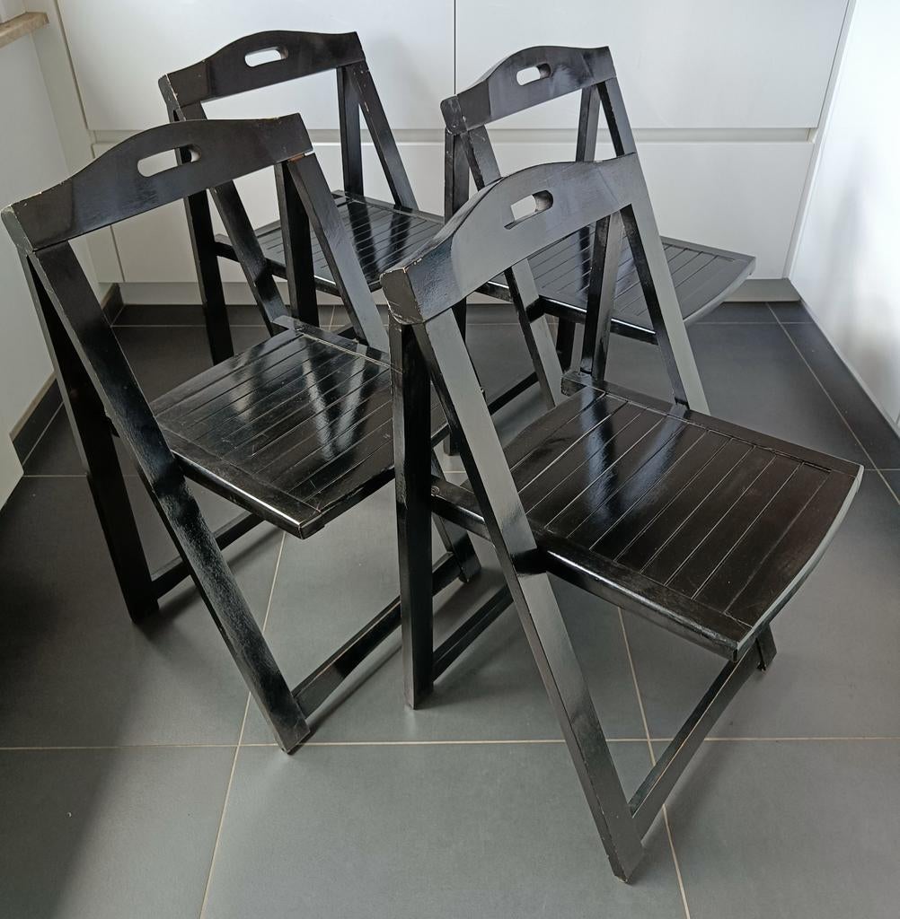 Set van 4 vintage houten plooistoelen Creafort., Ophalen
