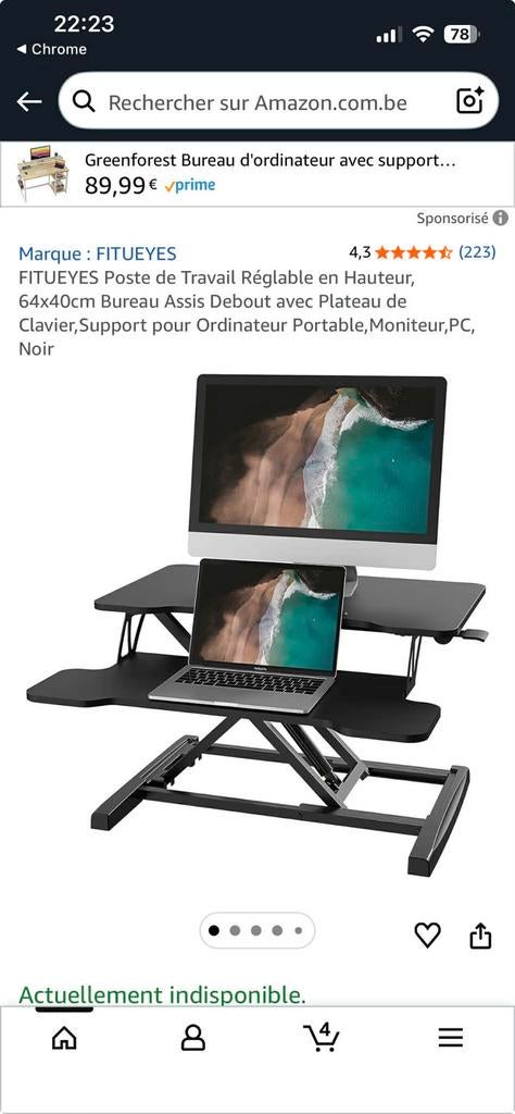 Bureau assis debout, Enlèvement, Neuf, Réglable en hauteur