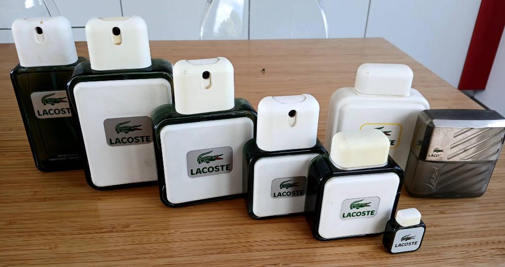 Collection de parfums Lacoste 7 bouteilles, Verzamelen, Ophalen of Verzenden, Gebruikt, Parfumfles