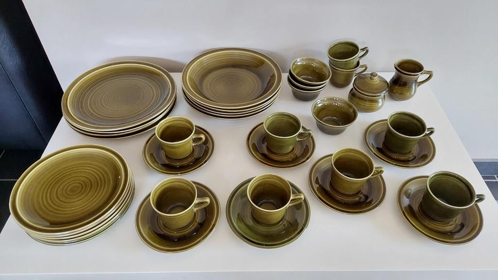 Vintage groen Royal Goedewaagen Gouda Holland servies - 70´s, Ophalen