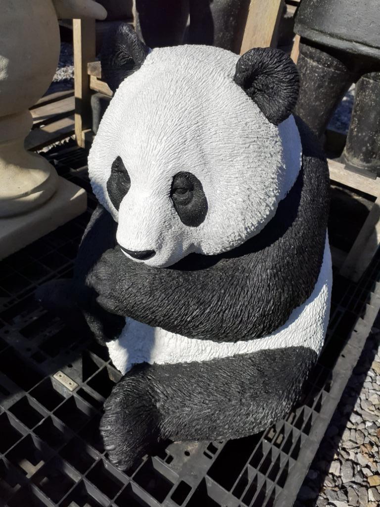 PRACHTIGE PANDA GEMAAKT VAN GEPATINEERDE GERECONSTITUEERDE S, Ophalen, Nieuw, Steen, Dierenbeeld