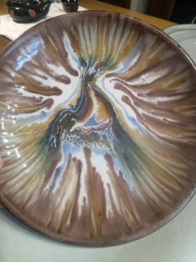 Vintage keramische wandschaal  jaren 60-70 - Fat Lava-stijl, Antiek en Kunst, Antiek | Keramiek en Aardewerk, Ophalen of Verzenden