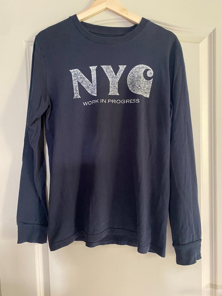 Donkerblauwe longsleeve Carhartt maat Small, Kleding | Heren, T-shirts, Blauw, Carhartt, Ophalen of Verzenden, Zo goed als nieuw