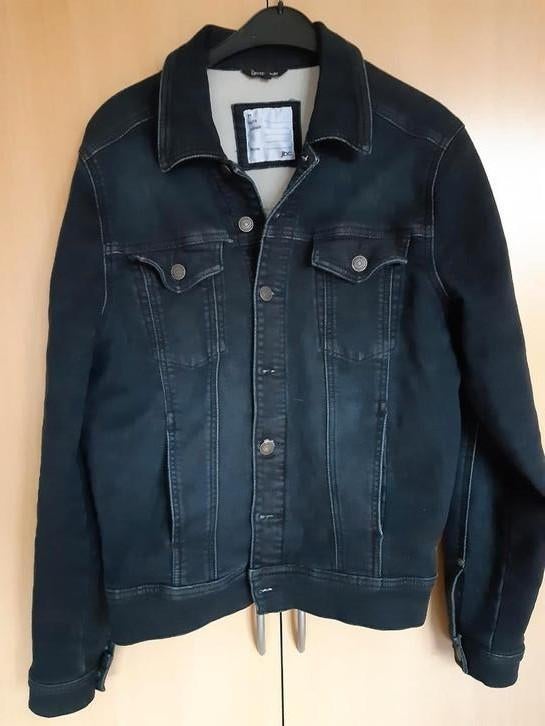 Zwarte jeans jas maat M, Kleding | Heren, Ophalen of Verzenden, Zo goed als nieuw, Maat 48/50 (M)