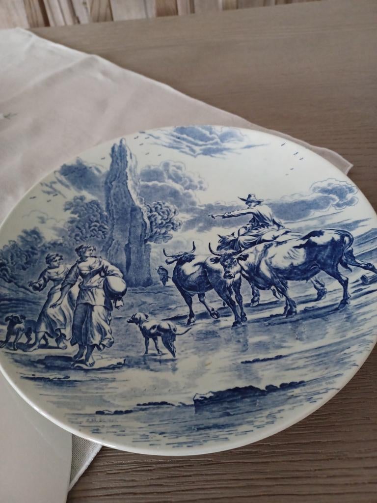 Assiette décorative 28 diam. Delft, Antiquités & Art, Enlèvement ou Envoi