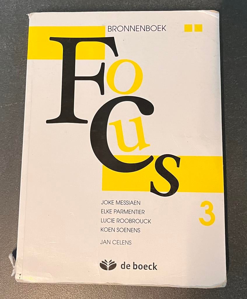 Focus 3 bronnenboek, ASO, Ophalen of Verzenden, Zo goed als nieuw, Elke Parmentier; Koen Soenens