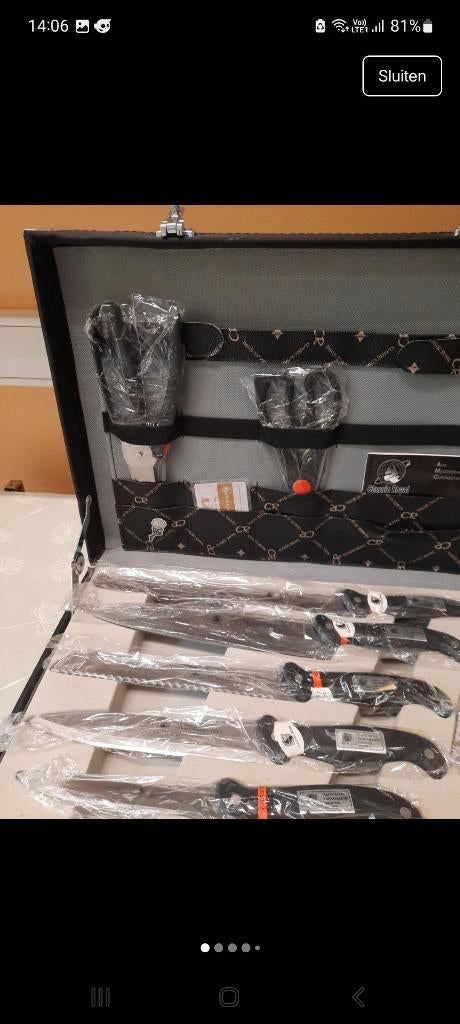 Messenset, messen en vorken., Enlèvement, Neuf, Inox ou Chrome, Ensemble de couverts