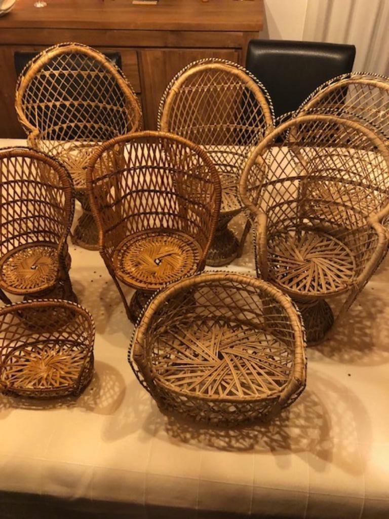 rieten stoeltjes allerlei voor plantjes of poppen of ..., Ophalen of Verzenden, Gebruikt, Overige materialen