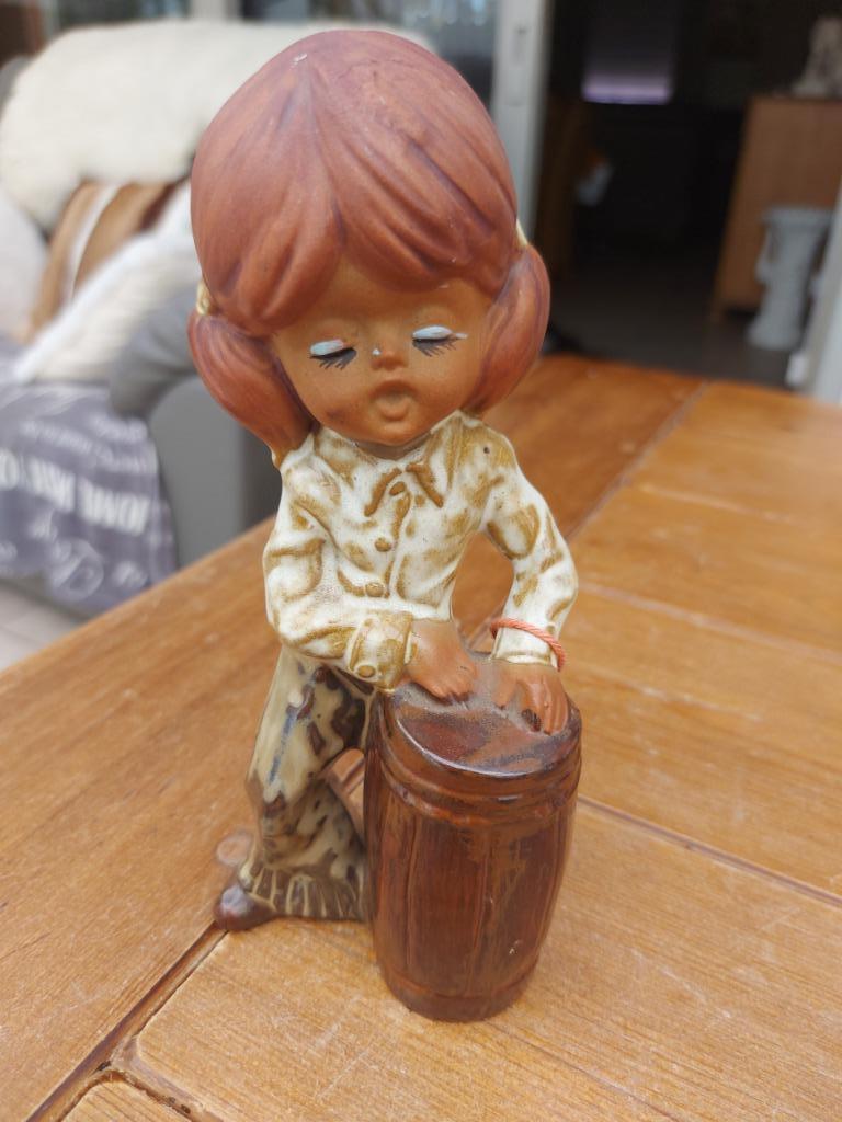 vintage Japans meisje met conga 1970 in keramiek, Ophalen of Verzenden