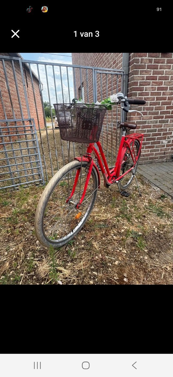 dames fiets Btwin, Ophalen