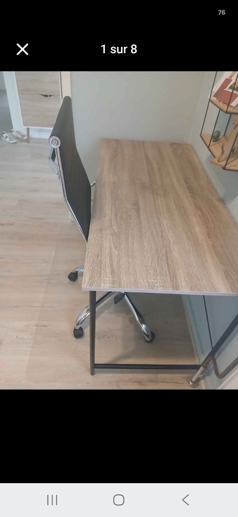 Ensemble bureau chaise bureau et tapis protection sol, Comme neuf, Enlèvement, Chaise de bureau, Ergonomique