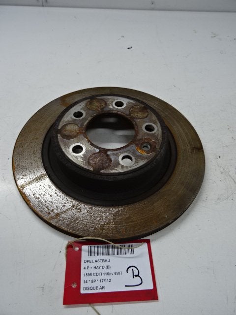 FREIN DISQUE ARRIÈRE Opel Astra J (PC6 / PD6 / PE6 / PF6), Opel, Opel Automobile GmbH, Utilisé, Kontakt-opel@opel.com