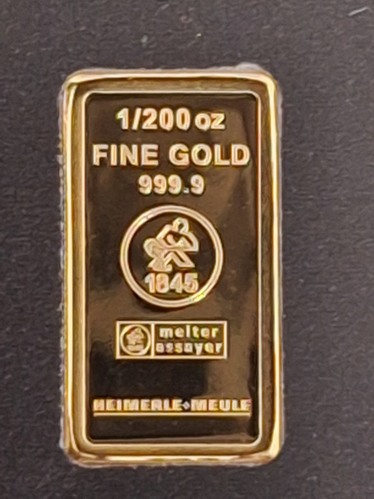 Carte Secain Heimerle + Meule — Lingot d'or de 1/200 oz d'un, Timbres & Monnaies, Enlèvement ou Envoi, Or
